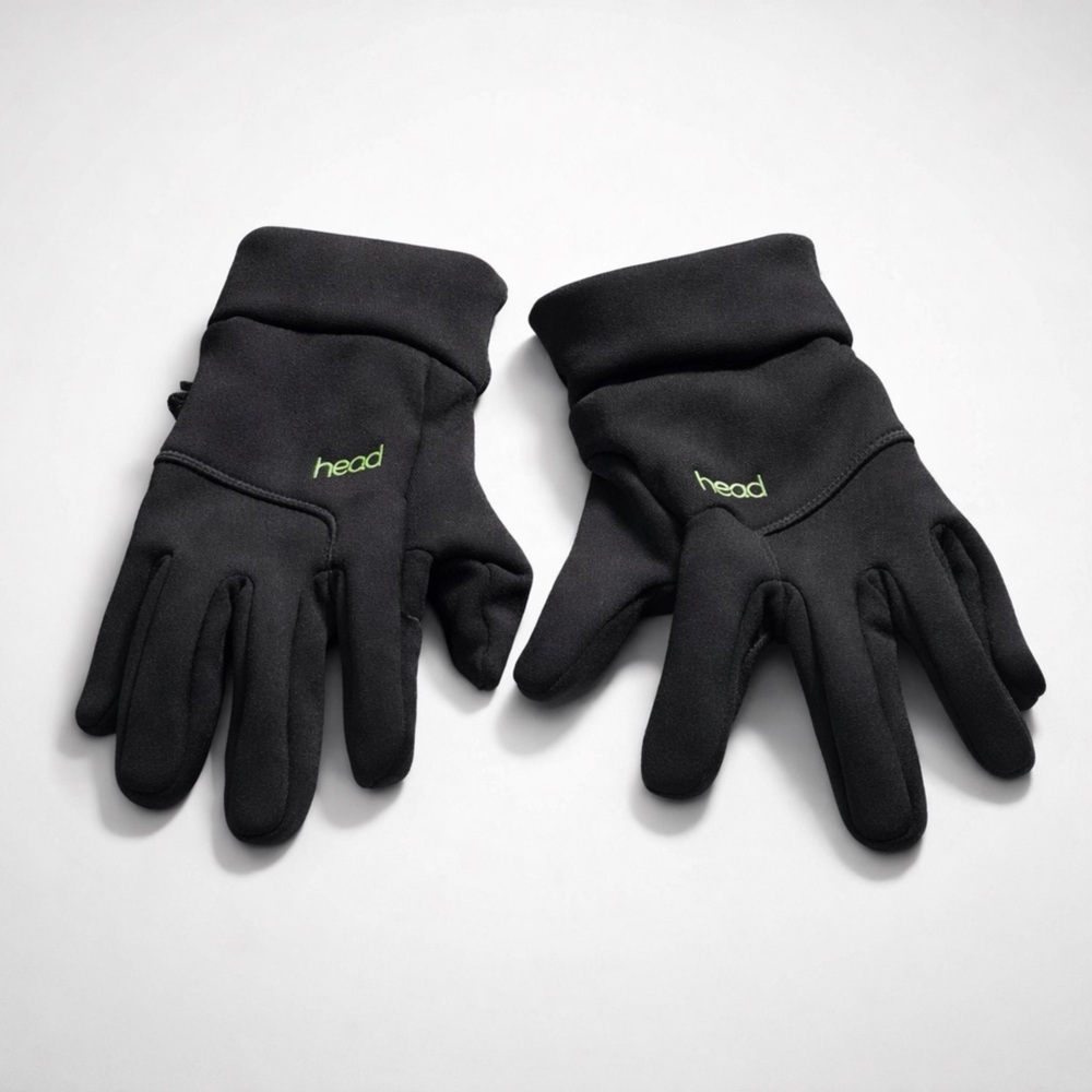 Head Brand - Black Gloves - Green Accents - Kids size L